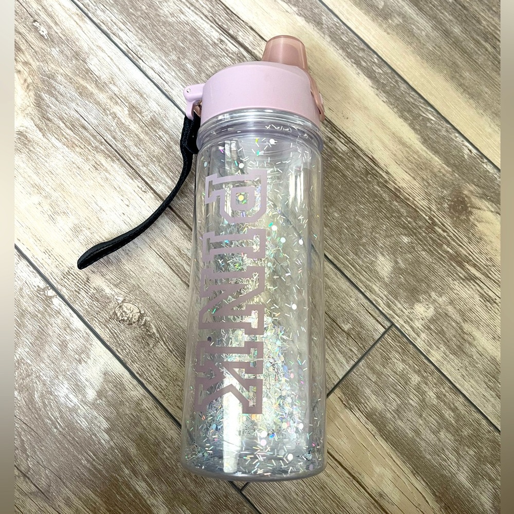 Victorias Secret PINK Plastic Water Bottle with Glitter